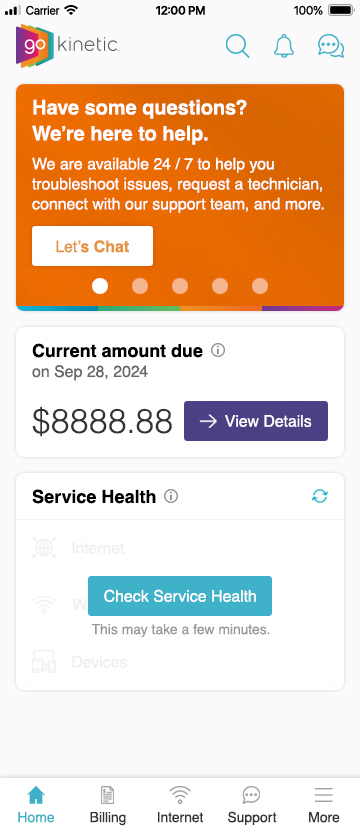 The mobile version of the Go Kinetic homepage before the rebrand.